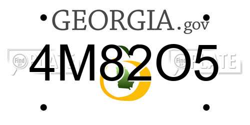 4M82O5 Georgia License Plate