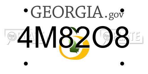 4M82O8 Georgia License Plate