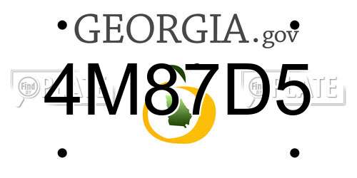 4M87D5 Georgia License Plate