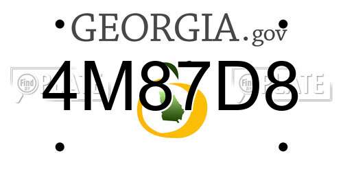 4M87D8 Georgia License Plate
