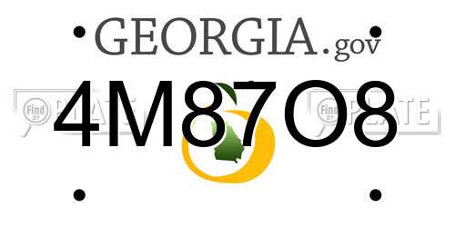 4M87O8 Georgia License Plate