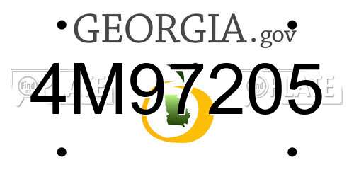 4M97205 Georgia License Plate