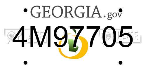 4M97705 Georgia License Plate