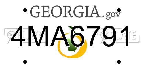 4MA6791 Georgia License Plate
