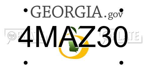 4MAZ30 Georgia License Plate