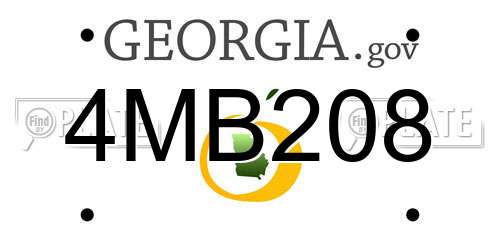 4MB208 Georgia License Plate