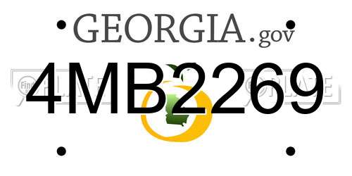 4MB2269 Georgia License Plate