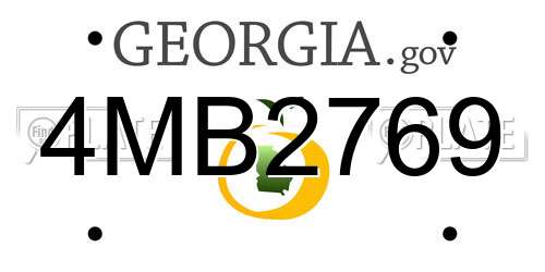 4MB2769 Georgia License Plate