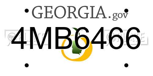 4MB6466 Georgia License Plate