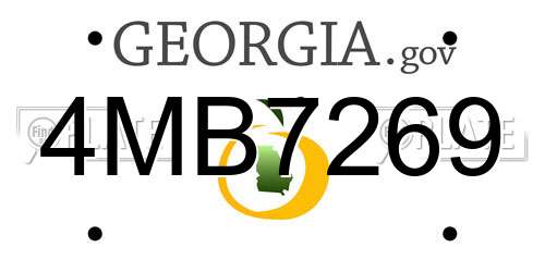 4MB7269 Georgia License Plate