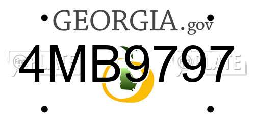 4MB9797 Georgia License Plate
