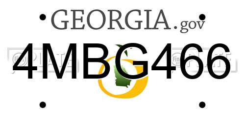 4MBG466 Georgia License Plate