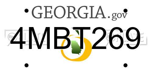 4MBT269 Georgia License Plate