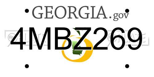 4MBZ269 Georgia License Plate