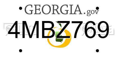 4MBZ769 Georgia License Plate