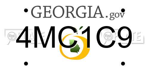 4MC1C9 Georgia License Plate