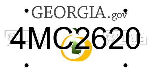 4MC2620 Georgia License Plate