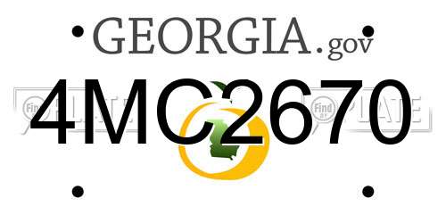 4MC2670 Georgia License Plate