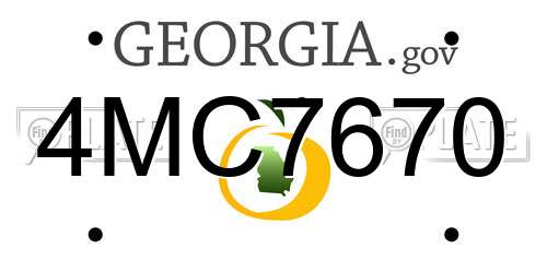 4MC7670 Georgia License Plate