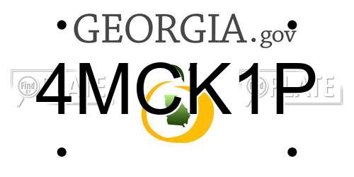 4MCK1P Georgia License Plate