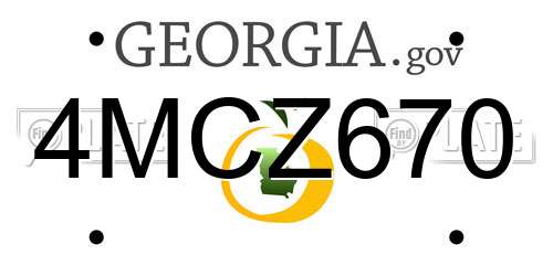 4MCZ670 Georgia License Plate
