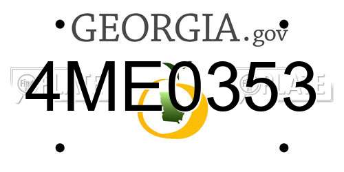 4ME0353 Georgia License Plate