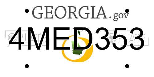 4MED353 Georgia License Plate