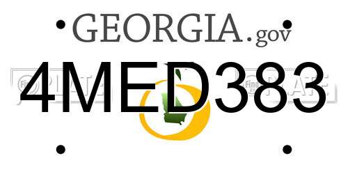 4MED383 Georgia License Plate