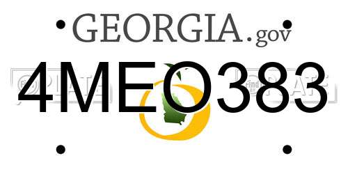 4MEO383 Georgia License Plate