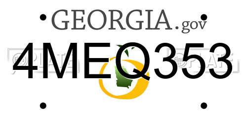 4MEQ353 Georgia License Plate