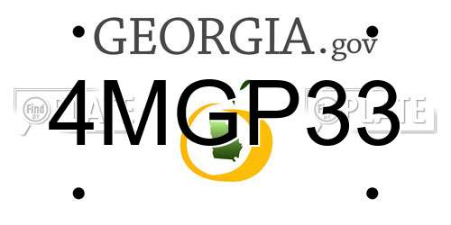 4MGP33 Georgia License Plate