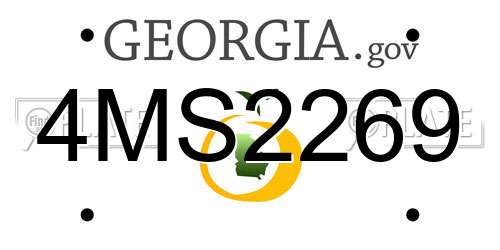 4MS2269 Georgia License Plate