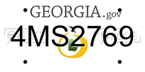 4MS2769 Georgia License Plate