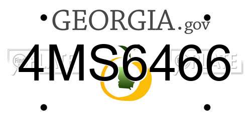 4MS6466 Georgia License Plate