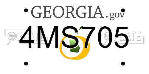 4MS705 Georgia License Plate