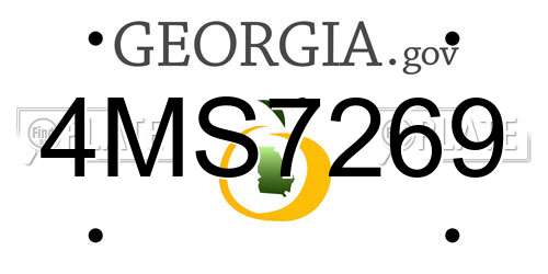 4MS7269 Georgia License Plate