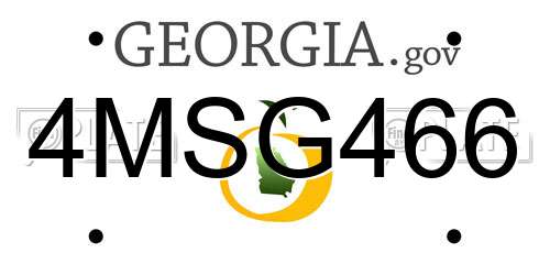 4MSG466 Georgia License Plate