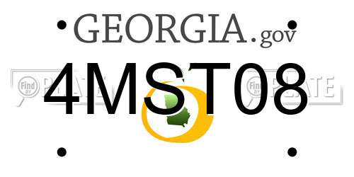 4MST08 Georgia License Plate