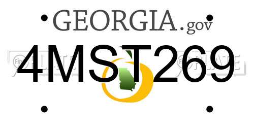 4MST269 Georgia License Plate