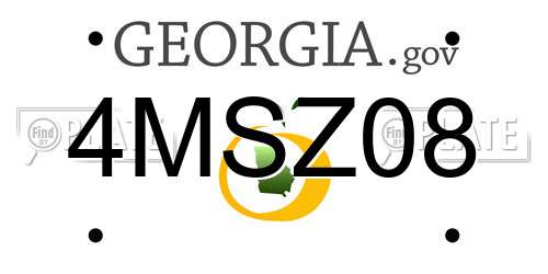 4MSZ08 Georgia License Plate