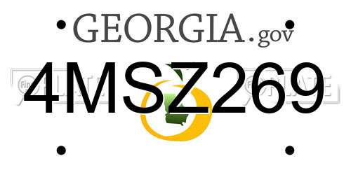 4MSZ269 Georgia License Plate