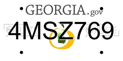 4MSZ769 Georgia License Plate