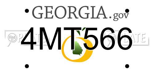4MT566 Georgia License Plate