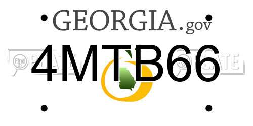 4MTB66 Georgia License Plate