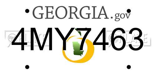 4MY7463 Georgia License Plate