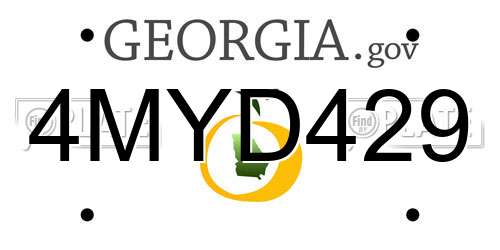 4MYD429 Georgia License Plate