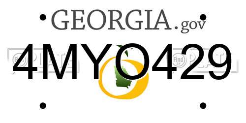 4MYO429 Georgia License Plate