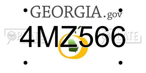 4MZ566 Georgia License Plate