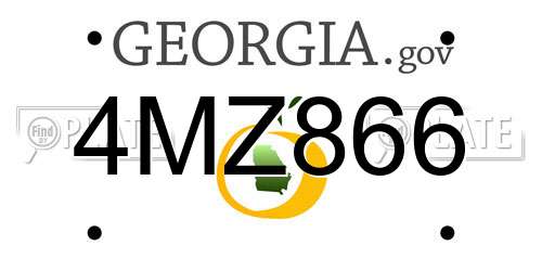 4MZ866 Georgia License Plate
