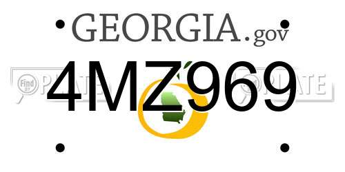 4MZ969 Georgia License Plate